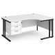 Maestro Cantilever Leg Corner Desk with Three Drawer Pedestal